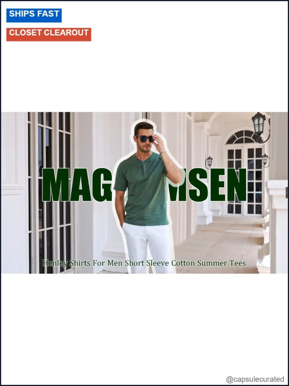 Men's Henley Short Sleeve Shirt Moisture Wicking Lightweight Cotton T-Shirt